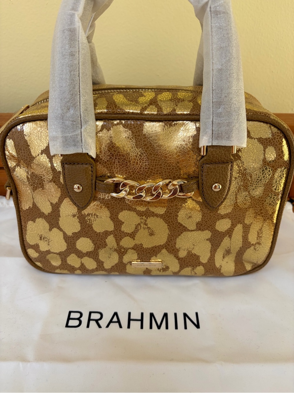 NWT Brahmin Glimmer Leather Satchel/Xbody